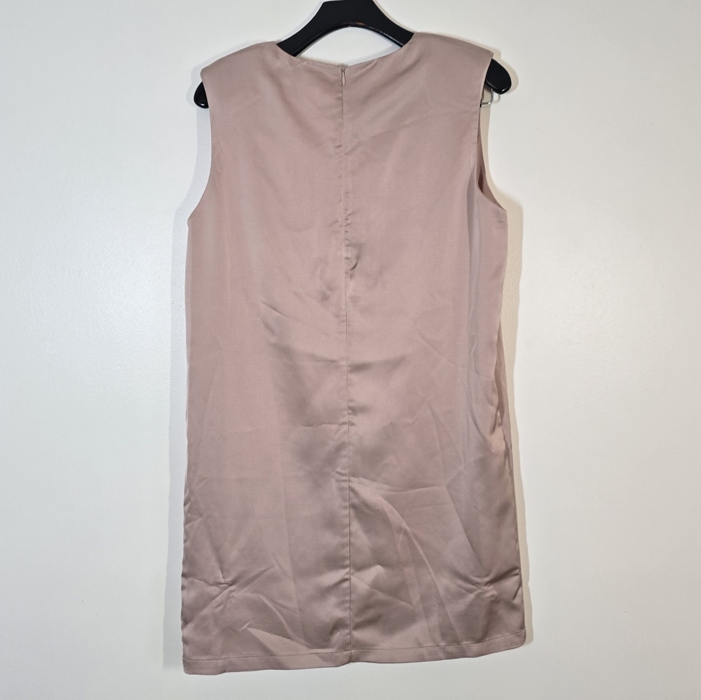 As by DF Mila Shift Dress Satin Mini Parisian Rose Pink XS NWT New - Picture 4 of 9